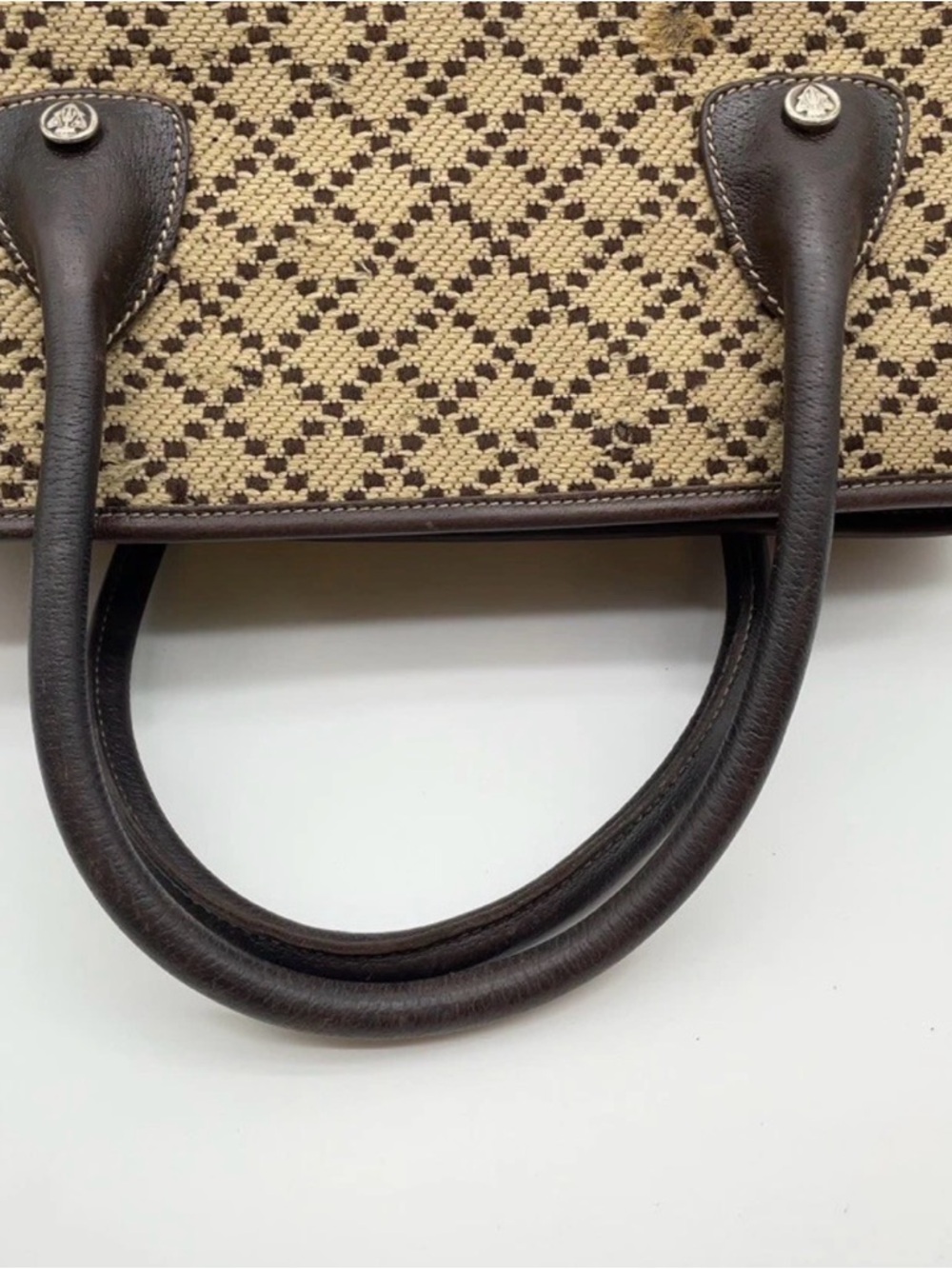 Authentic Gucci Diamante Canvas Crest Logo Tote Bag Brown Beige 181494 Italy - Picture 7 of 16